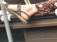 Candid feet in the tram