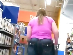 Tall BBW White Girl's Big Ass Bending Over!