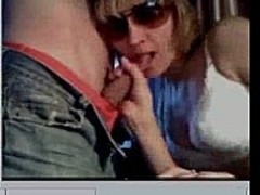 Russian MILF sucking cock