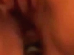 Mnwife playing with her new glass dildo