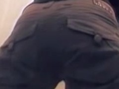 Fantastic round butt approaching to the voyeur piss cam