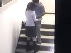 A horny couple caught by a hidden cam while having sex.