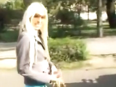Blonde really likes sex in public places