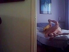 Blonde MILF caught on spycam