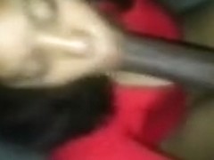 Pretty blackgirl engulfing and fucking massive dick