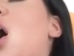 Two brunettes eat pussy and fuck fruit