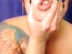 Corpulent Redhead Deepthroating Sextoy