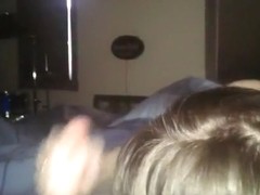 The wife rubs my dick against her huge tit, until i cum.