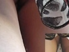 Hawt upskirt wazoo in a matter of joke straps