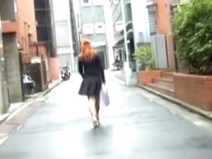 Red-hot Japanese princess flashes her booty when her dress gets lifted