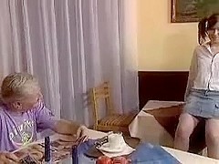 Young girl likes sex with grandfather
