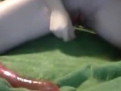 cam wench masturbates with toys and tastes her own cunt juice