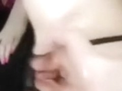 That Hottie reaches large O and squirts so fast 'because this hottie has sensitive privates