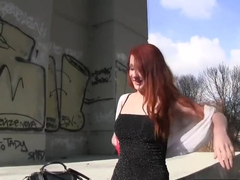 Exotic pornstar in Horny Redhead, Public porn movie