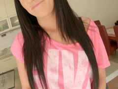 Givemepink dark haired girl toys herself