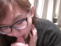 Asian exgf masturbates after facial