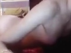 Beautiful blonde Sexxxybomb4u sucks rubber cock