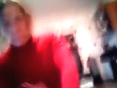 Brunette sucks her bf's cock and gives a wild handjob, until cumshot.