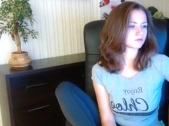 SexyLizka sitting in a chair and fucks herself