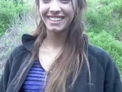 Charity Crawford gets her  pussy stretched outdoors