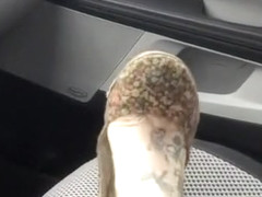 Shoeplay with flats in car