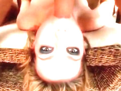 Horny slut goes crazy sucking an hard