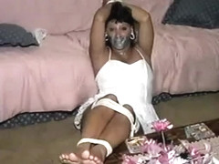 Native American Trish Bound And Tape Gagged