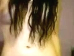 Black-haired emo girl pounded herself on webcam