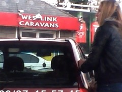 cute girl at the pumps ( nice booty )