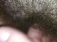 Bulky and curly jungle pussy filmed closeup and fingered