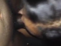 Black girl gets annoyed by her bf's bullshit during a blowjob