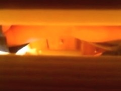 Spying through the bathroom door