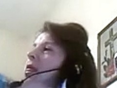 That cute dark brown juvenile playgirl and her woman on web camera freaky