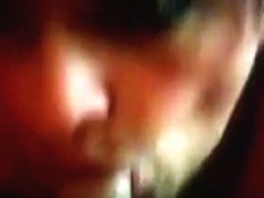 Sucking short ding-strapon while sexually lustful chap was filming me on camera