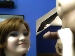Pretty painted redhair puertorrican girlfriend make a hot webcam blowjob