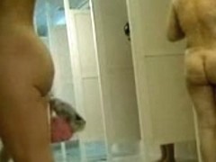 Voyeur shower video with chicks shaving their legs