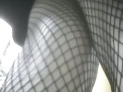 Great little slut with black fishnets in so damn sexy
