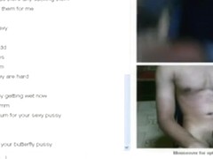 Brunette girl with tight shaved pussy has cybersex on omegle