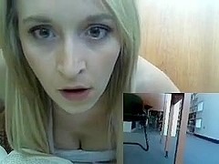 Girl Publicly Playing With Herself In Library