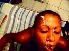 Ebony Gets Creamed With Cum