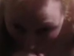 Just enjoying his wife mouth, while he waits for her in the other room.