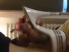 Cuming in white platform mule