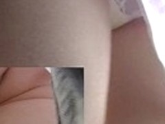 Real upskirt white panty