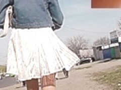 Great golden-haired upskirt footage
