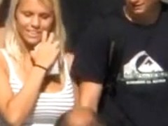 Unsuspecting females acquire their large breasts filmed outside.