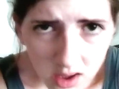 Amanda riding her toy