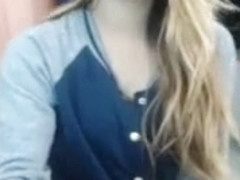 Foxy little blonde is trying out her live cam and starts to