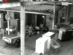 Coworkers taking break caught fucking on security cam video