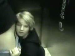 Nice blondie blows meat in escalator