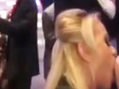 Classy Euro Pornstars Sucking Cock At This Formal Party